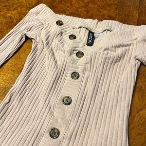 H&M Pink Long Sleeve Cropped shirt - XS